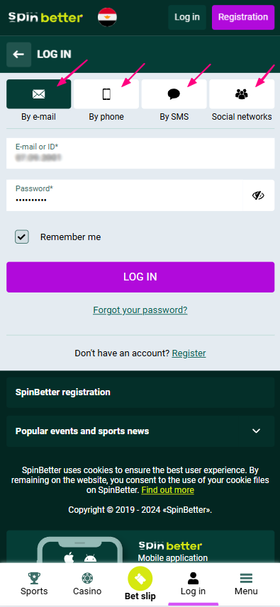 Spinbetter Login