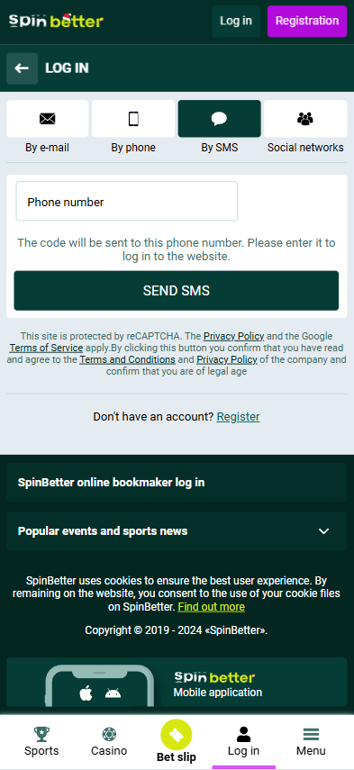 Spinbetter Login