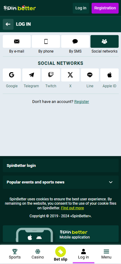 Spinbetter Login