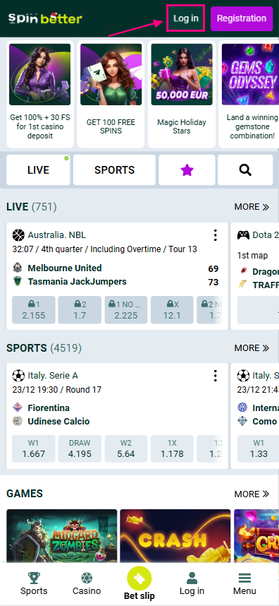 Spinbetter Login