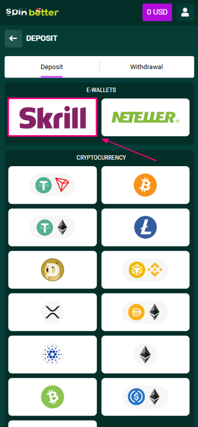 How to deposit via Skrill?